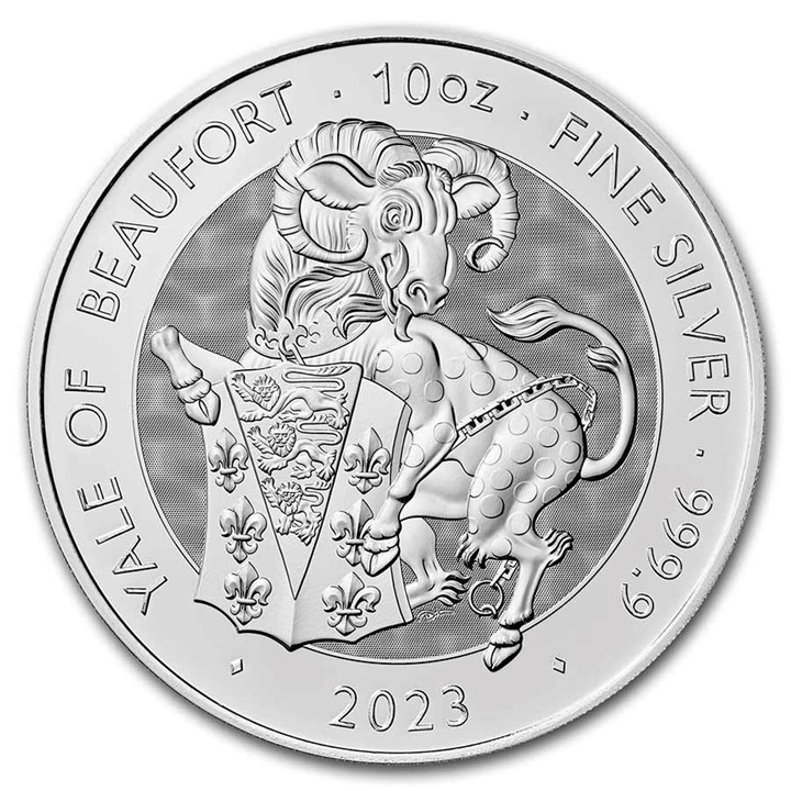 2023 Tudor Beasts The Yale of Beaufort Lion 10 ounce sølvmynt