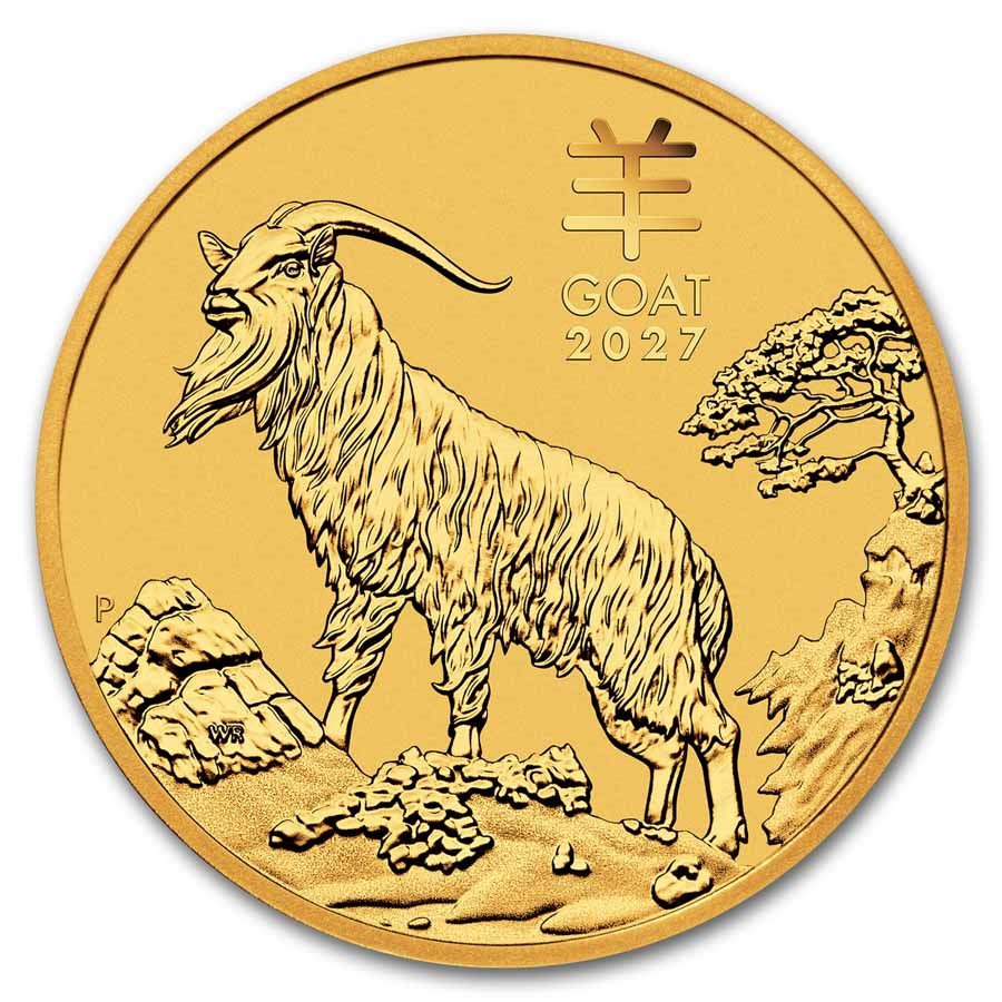2027 Australia Lunar Goat 1 ounce gullmynt