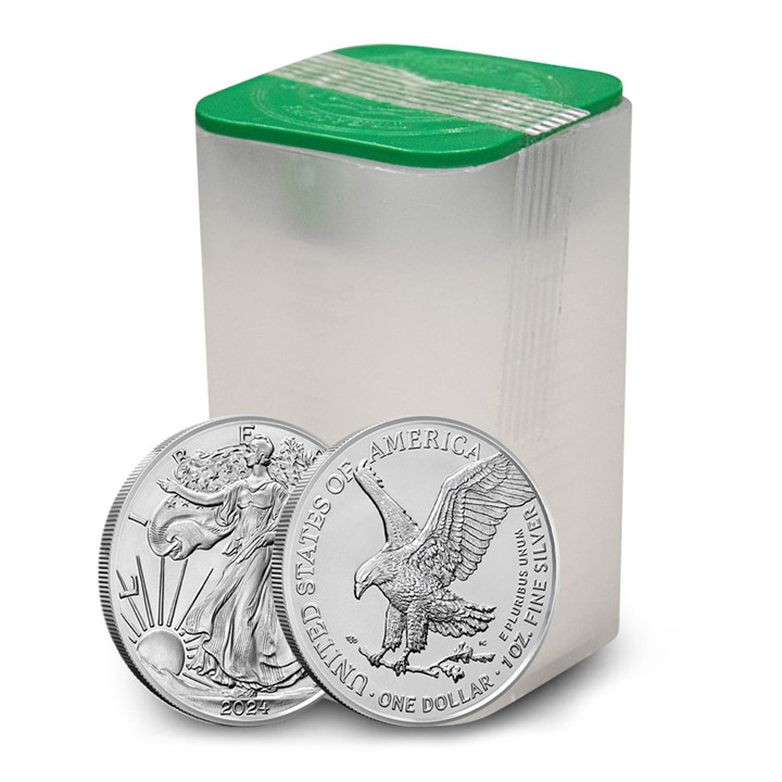 2024 American Silver Eagle 1 ounce sølvmynt i tube (20 oz)