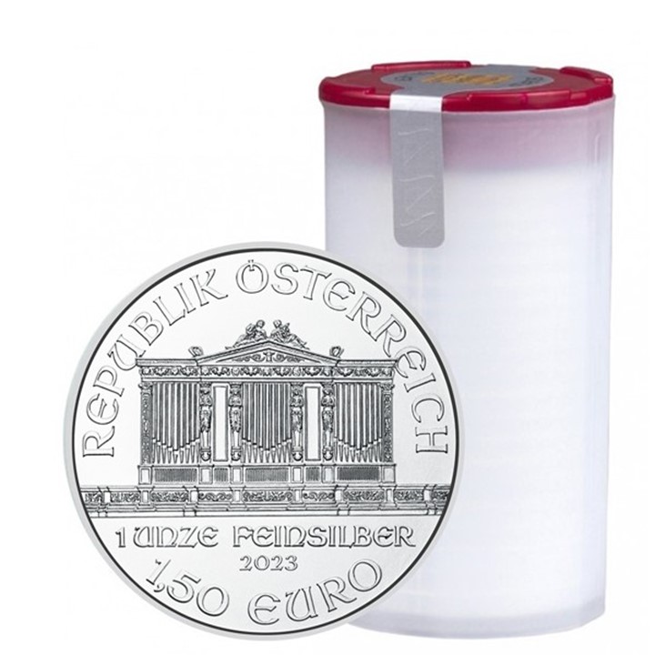 2023 Vienna Philarmonic 1 ounce sølvmynt i tube (20 oz)