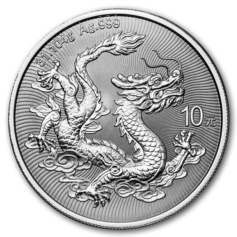2026 China Silver Dragon 1 ounce sølvmynt