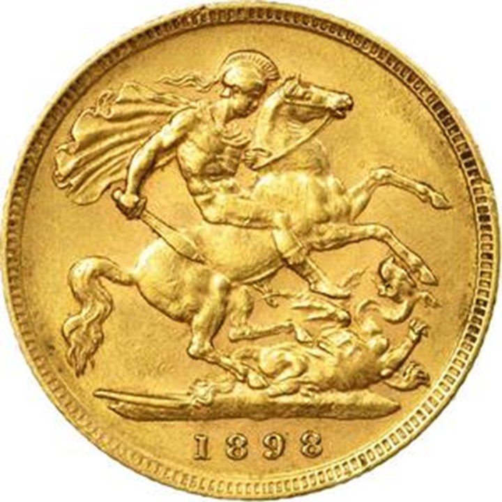 1898 Gold Half British Sovereign - Victoria