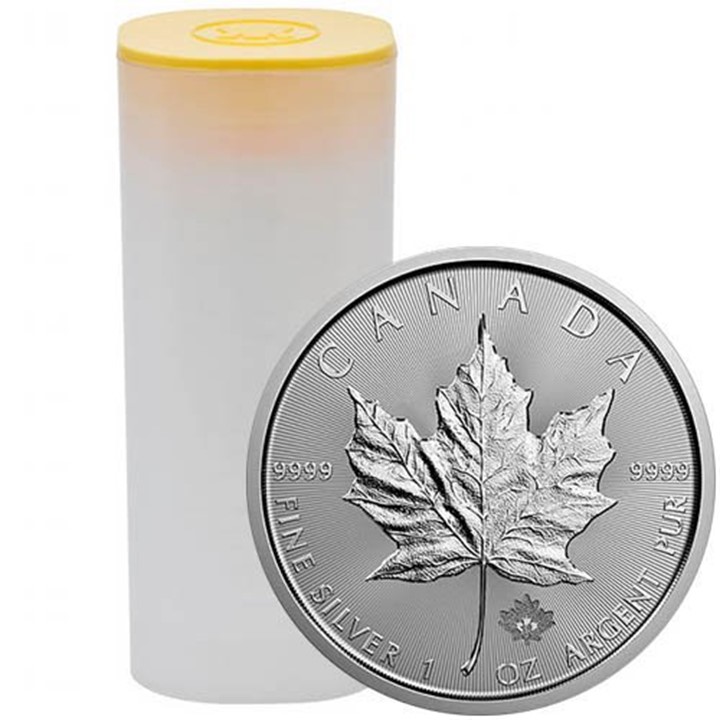 2022 Canadian Maple Leaf 1 ounce sølvmynt i tube (25 oz)