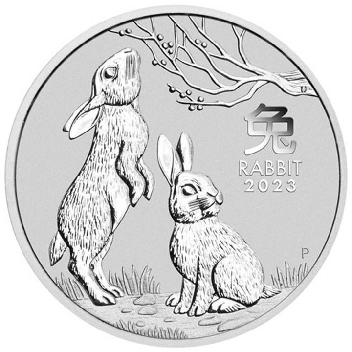 2023 Silver Lunar Rabbit 1/2 oz sølvmynt