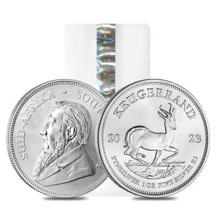 2023 South African Krugerrand 1 ounce sølvmynt i tube (25 oz)