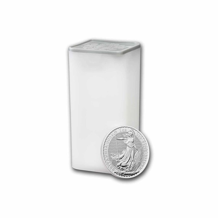 2024 UK Silver Britannia 1 ounce sølvmynt i tube (25 oz)