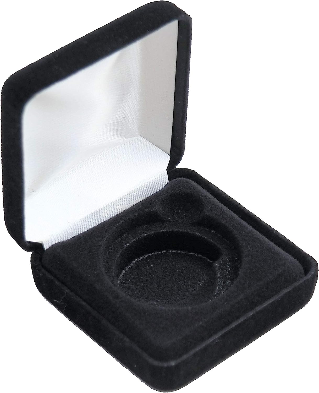 Gaveboks i svart velur (Guardhouse) - for én stor mynt med kapsel