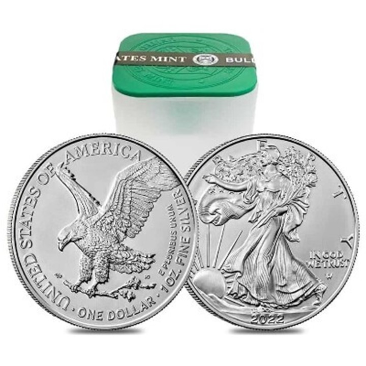 2022 American Silver Eagle 1 ounce sølvmynt i tube (20 oz)
