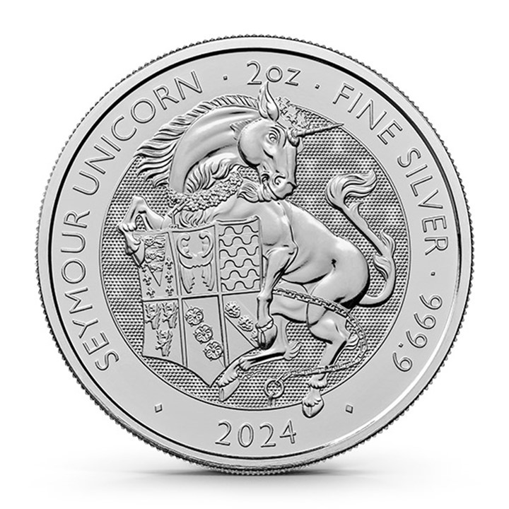 2024 Royal Tudor Beasts The Seymour Unicorn 2 ounce sølvmynt