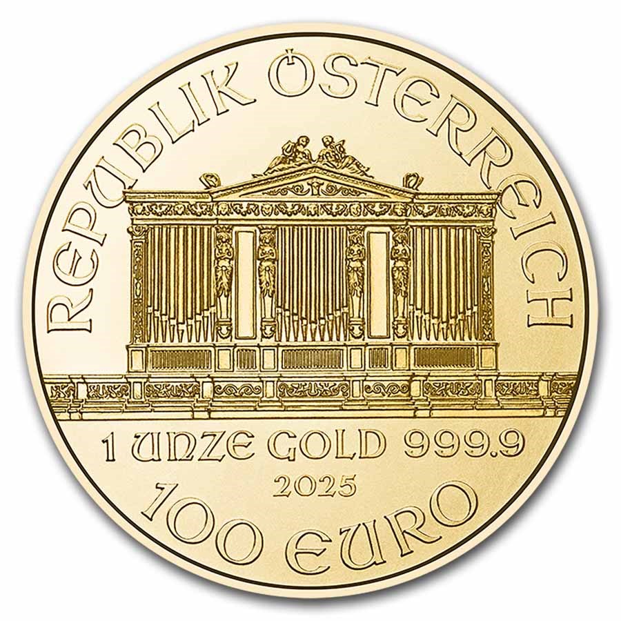 2025 Vienna Philarmonic 1 ounce gullmynt