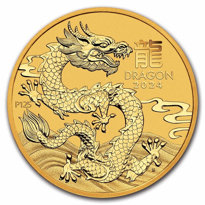 2024 Australia Lunar Dragon 10 ounce gullmynt (Series III)